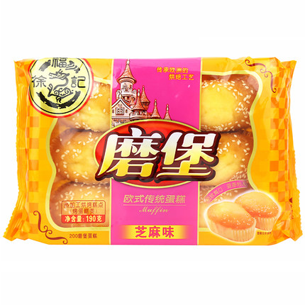 徐福记磨堡 欧式传统蛋糕190g 芝麻味